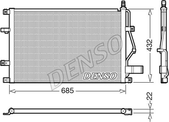 Denso DCN33013 - Кондензатор, климатизация vvparts.bg