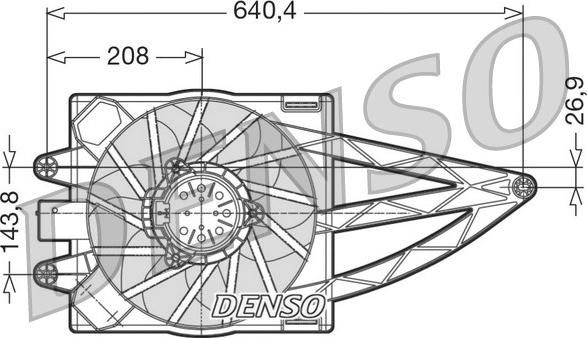 Denso DER09019 - Вентилатор, охлаждане на двигателя vvparts.bg