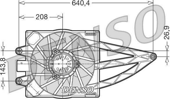 Denso DER09018 - Вентилатор, охлаждане на двигателя vvparts.bg