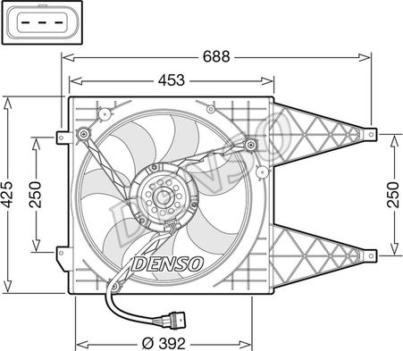 Denso DER32015 - Вентилатор, охлаждане на двигателя vvparts.bg