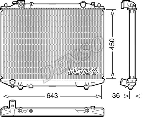 Denso DRM44047 - Радиатор, охлаждане на двигателя vvparts.bg