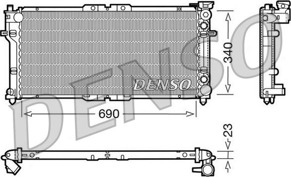 Denso DRM44004 - Радиатор, охлаждане на двигателя vvparts.bg