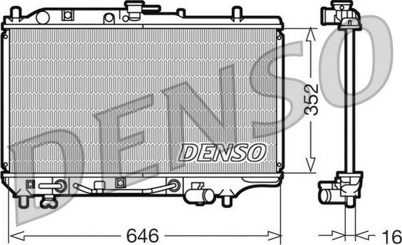 Denso DRM44005 - Радиатор, охлаждане на двигателя vvparts.bg