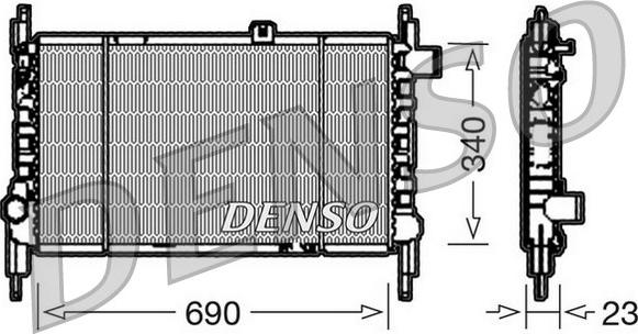Denso DRM44003 - Радиатор, охлаждане на двигателя vvparts.bg