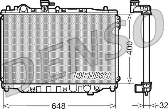 Denso DRM44007 - Радиатор, охлаждане на двигателя vvparts.bg