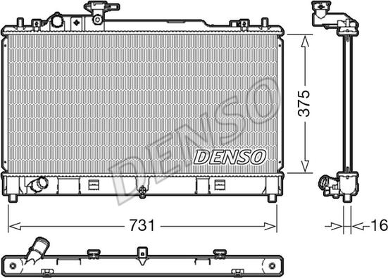 Denso DRM44036 - Радиатор, охлаждане на двигателя vvparts.bg