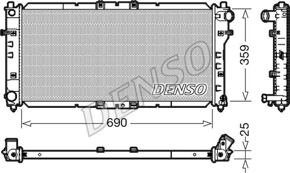 Denso DRM44030 - Радиатор, охлаждане на двигателя vvparts.bg