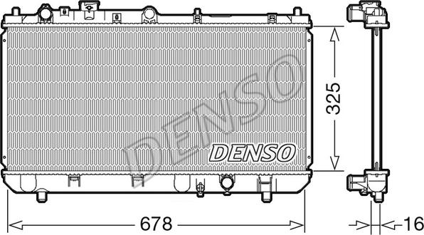 Denso DRM44032 - Радиатор, охлаждане на двигателя vvparts.bg