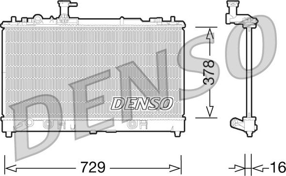 Denso DRM44026 - Радиатор, охлаждане на двигателя vvparts.bg