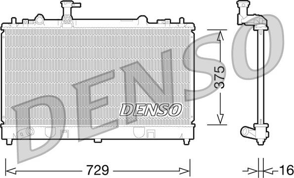 Denso DRM44028 - Радиатор, охлаждане на двигателя vvparts.bg