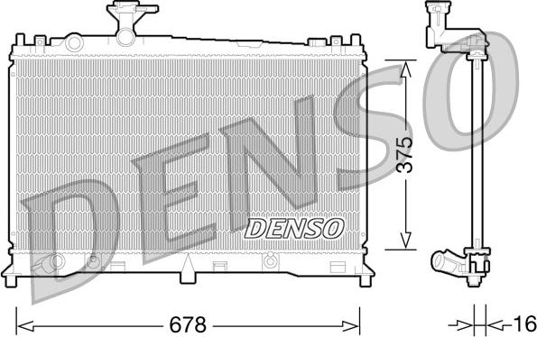 Denso DRM44027 - Радиатор, охлаждане на двигателя vvparts.bg