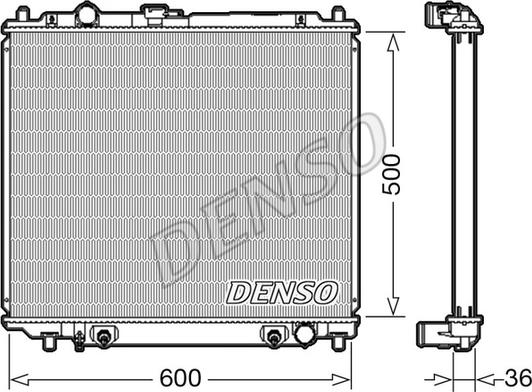 Denso DRM45003 - Радиатор, охлаждане на двигателя vvparts.bg