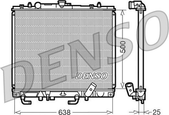 Denso DRM45016 - Радиатор, охлаждане на двигателя vvparts.bg