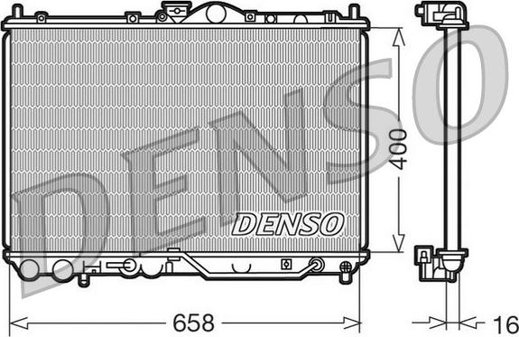 Denso DRM45011 - Радиатор, охлаждане на двигателя vvparts.bg