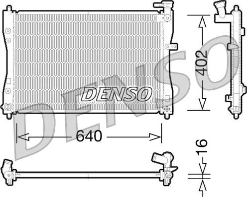 Denso DRM45033 - Радиатор, охлаждане на двигателя vvparts.bg