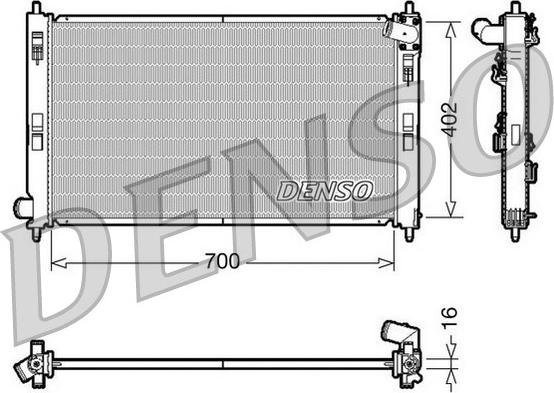 Denso DRM45023 - Радиатор, охлаждане на двигателя vvparts.bg