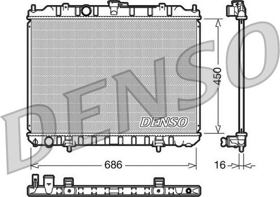 Denso DRM46004 - Радиатор, охлаждане на двигателя vvparts.bg