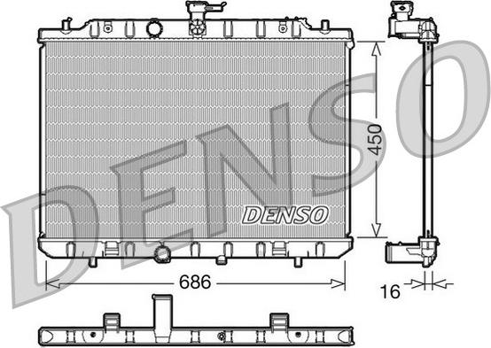 Denso DRM46006 - Радиатор, охлаждане на двигателя vvparts.bg