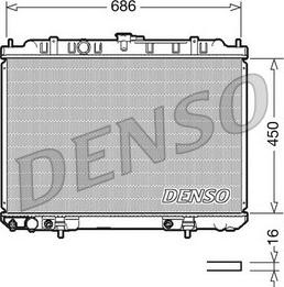 Denso DRM46008 - Радиатор, охлаждане на двигателя vvparts.bg