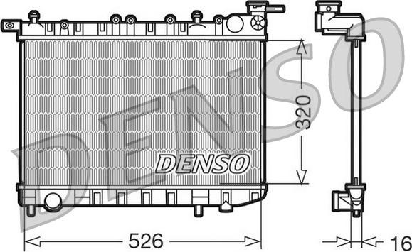 Denso DRM46015 - Радиатор, охлаждане на двигателя vvparts.bg