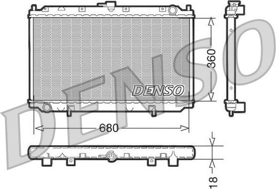 Denso DRM46011 - Радиатор, охлаждане на двигателя vvparts.bg