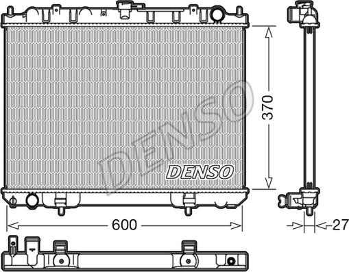 Denso DRM46039 - Радиатор, охлаждане на двигателя vvparts.bg