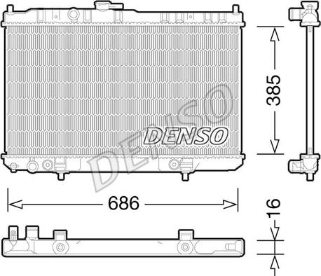 Denso DRM46035 - Радиатор, охлаждане на двигателя vvparts.bg