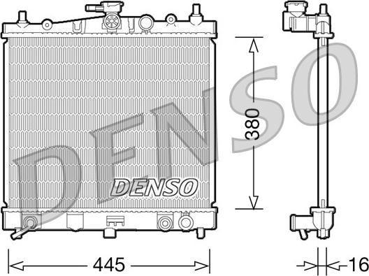 Denso DRM46036 - Радиатор, охлаждане на двигателя vvparts.bg