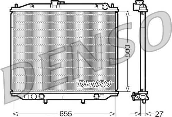 Denso DRM46020 - Радиатор, охлаждане на двигателя vvparts.bg