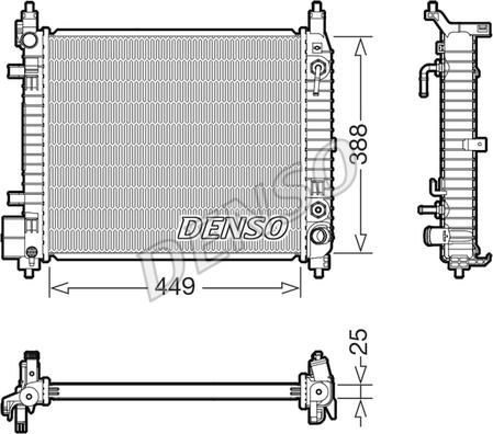 Denso DRM46104 - Радиатор, охлаждане на двигателя vvparts.bg