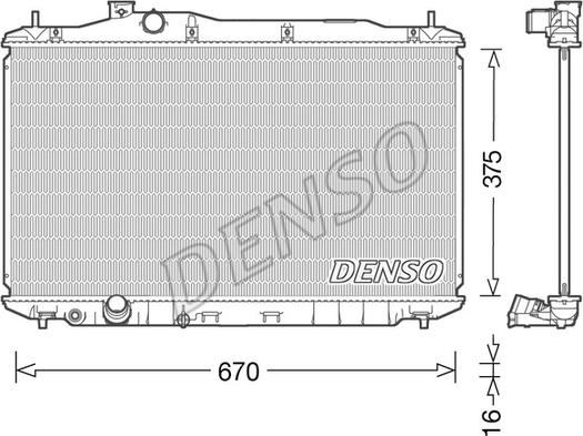 Denso DRM40040 - Радиатор, охлаждане на двигателя vvparts.bg