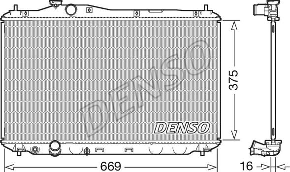 Denso DRM40042 - Радиатор, охлаждане на двигателя vvparts.bg