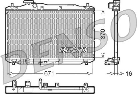 Denso DRM40005 - Радиатор, охлаждане на двигателя vvparts.bg