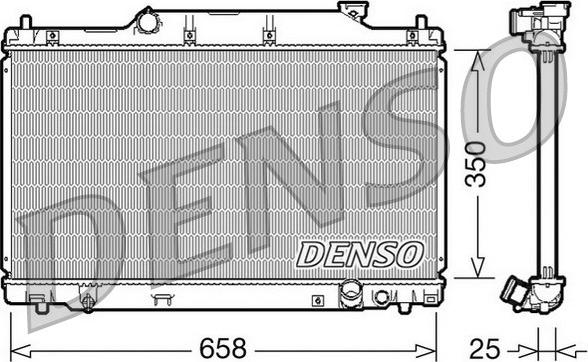 Denso DRM40007 - Радиатор, охлаждане на двигателя vvparts.bg