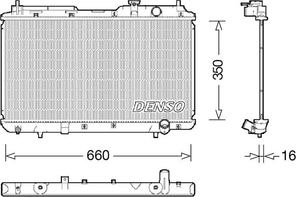 Denso DRM40034 - Радиатор, охлаждане на двигателя vvparts.bg