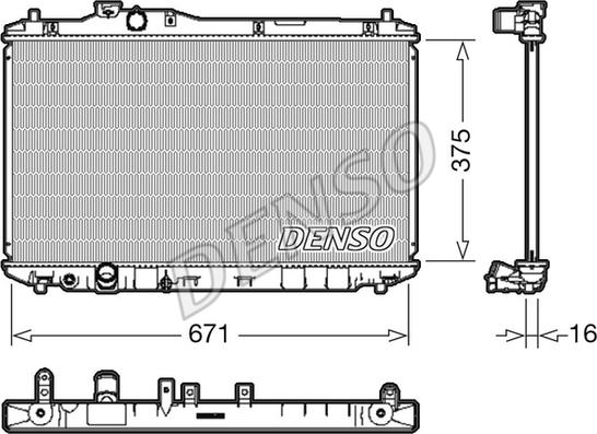 Denso DRM40037 - Радиатор, охлаждане на двигателя vvparts.bg