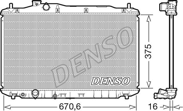 Denso DRM40105 - Радиатор, охлаждане на двигателя vvparts.bg