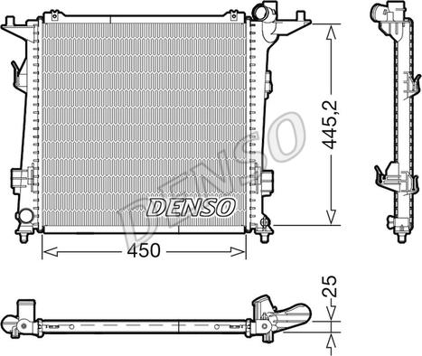 Denso DRM43006 - Радиатор, охлаждане на двигателя vvparts.bg