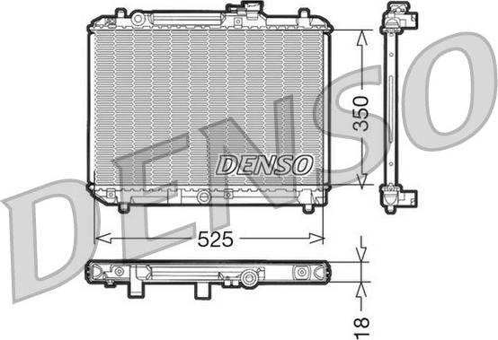 Denso DRM47001 - Радиатор, охлаждане на двигателя vvparts.bg