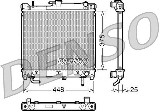 Denso DRM47003 - Радиатор, охлаждане на двигателя vvparts.bg