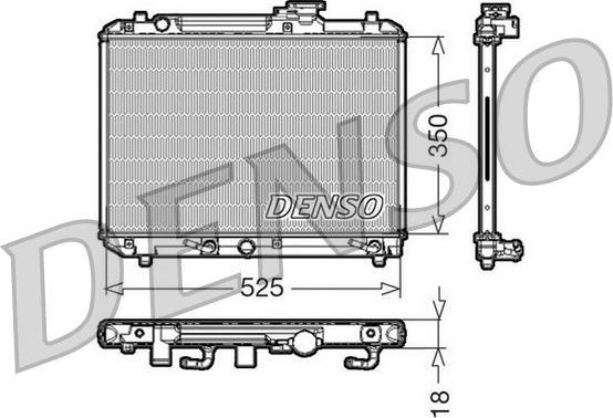 Denso DRM47002 - Радиатор, охлаждане на двигателя vvparts.bg