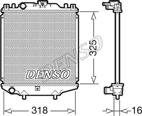 Denso DRM47029 - Радиатор, охлаждане на двигателя vvparts.bg