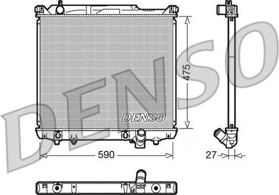 Denso DRM47020 - Радиатор, охлаждане на двигателя vvparts.bg