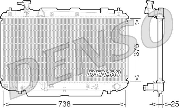 Denso DRM50064 - Радиатор, охлаждане на двигателя vvparts.bg