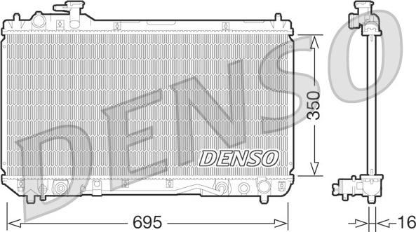 Denso DRM50061 - Радиатор, охлаждане на двигателя vvparts.bg