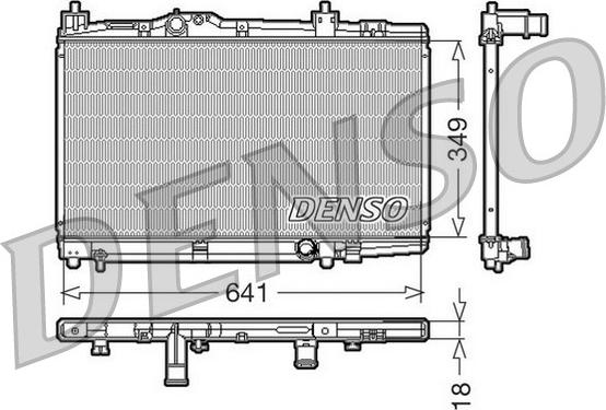 Denso DRM50005 - Радиатор, охлаждане на двигателя vvparts.bg