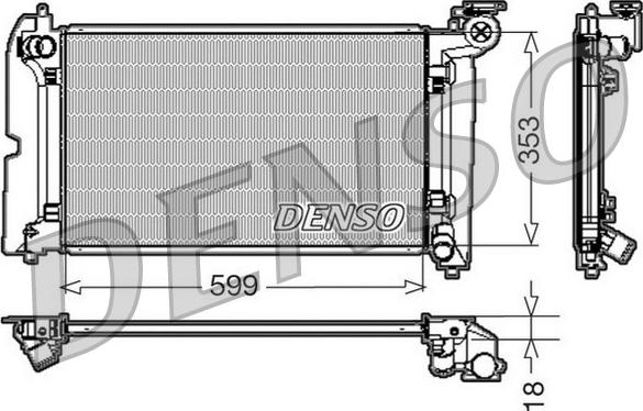 Denso DRM50010 - Радиатор, охлаждане на двигателя vvparts.bg