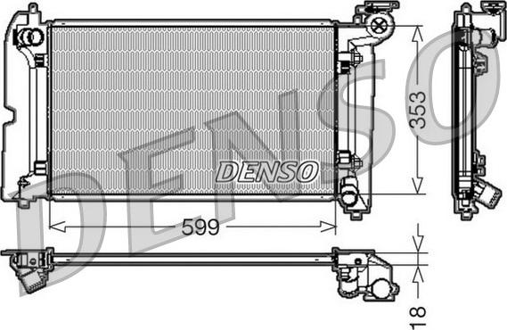 Denso DRM50011 - Радиатор, охлаждане на двигателя vvparts.bg