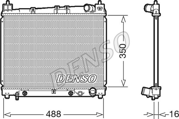 Denso DRM50080 - Радиатор, охлаждане на двигателя vvparts.bg