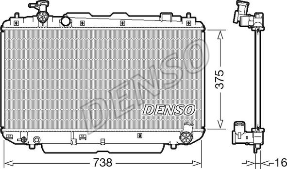 Denso DRM50083 - Радиатор, охлаждане на двигателя vvparts.bg